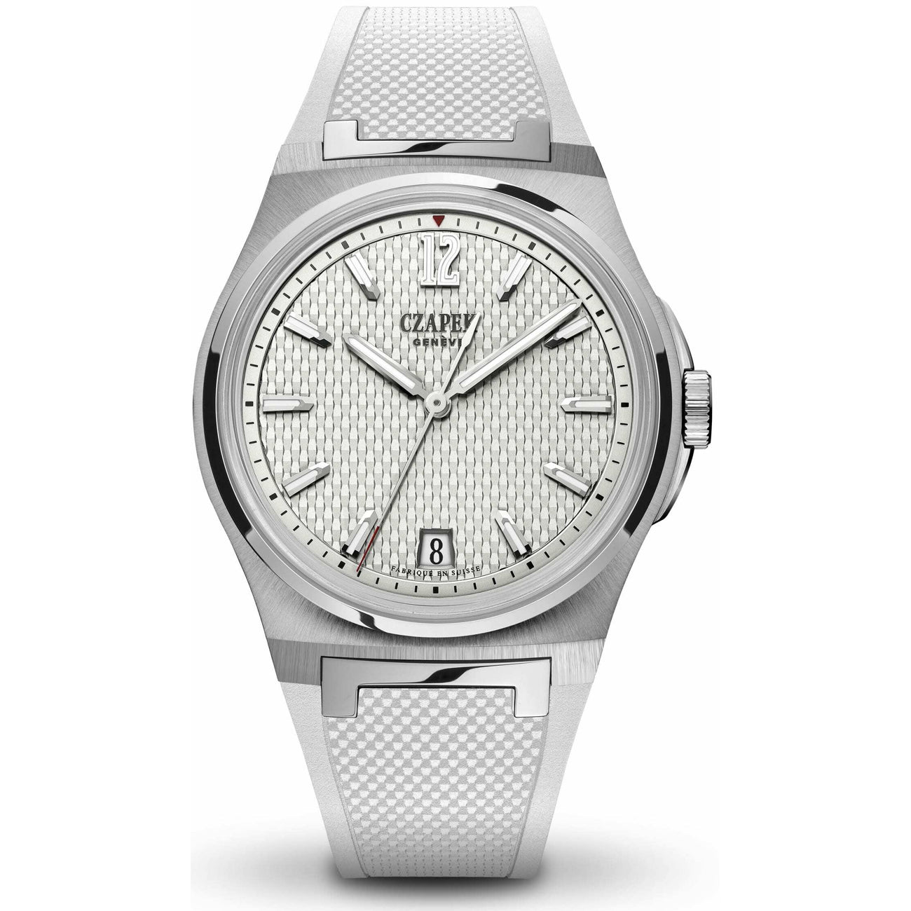 Czapek Passage De Drake Ice White on Rubber Strap