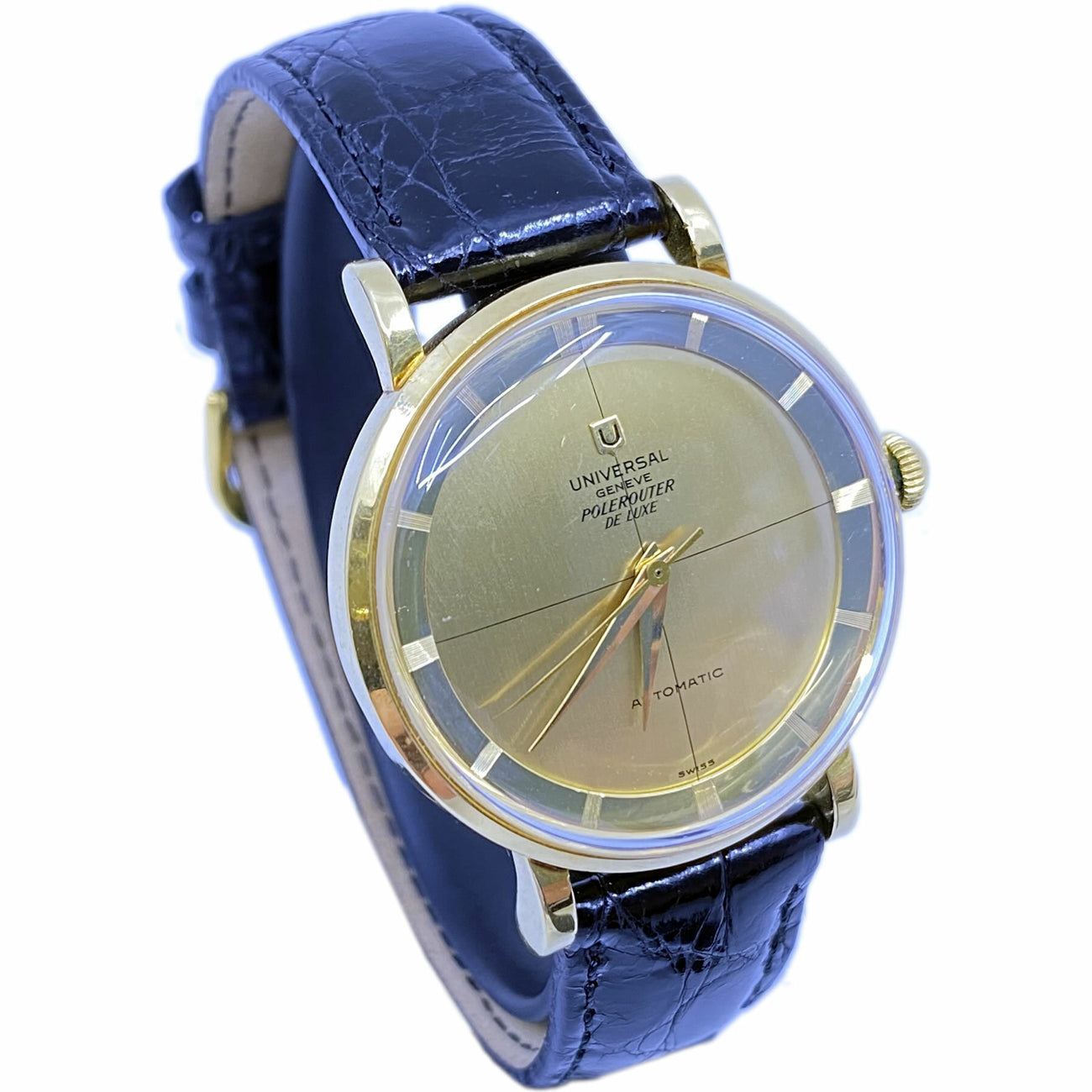 Very Rare Universal Geneve Polerouter 18k Gold