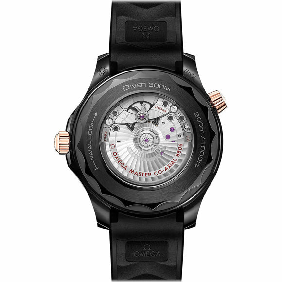 Omega Seamaster Diver 300 Black Ceramic on Rubber Strap