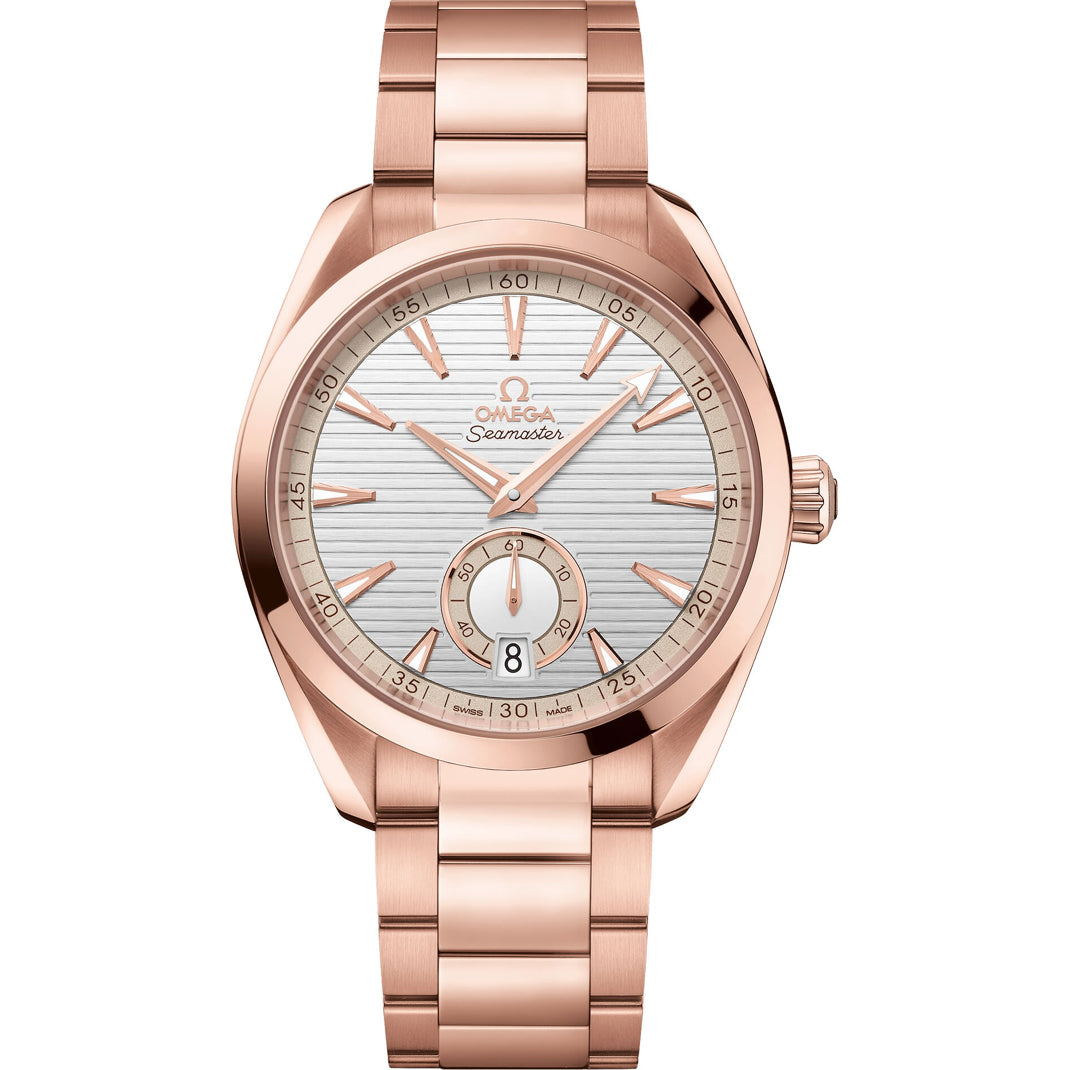Omega Aqua Terra 150M Small Seconds Sedna Gold Silver Dial 41mm