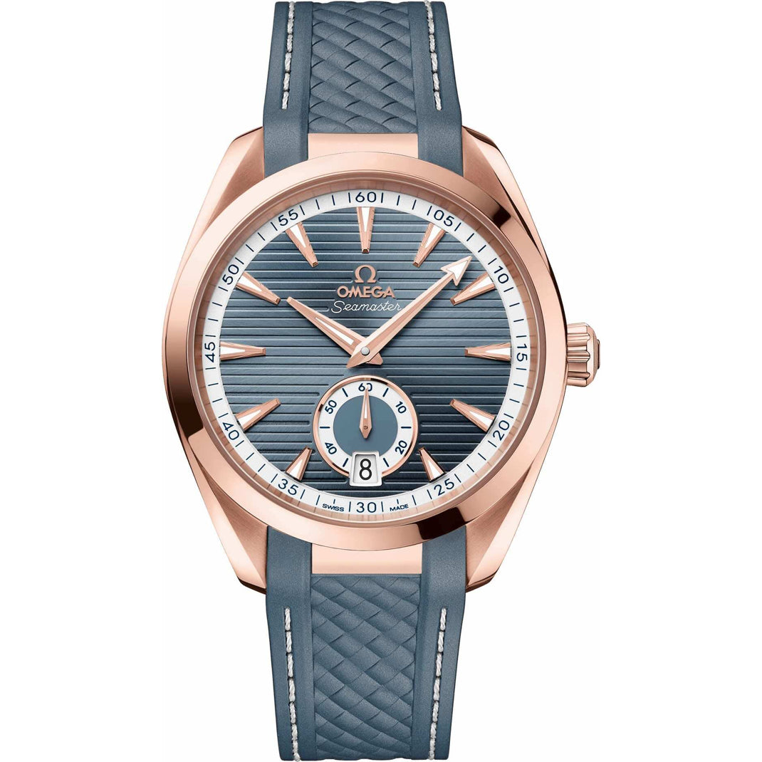 Omega Aqua Terra 150M Small Seconds Sedna Gold Blue Dial 41mm on Strap