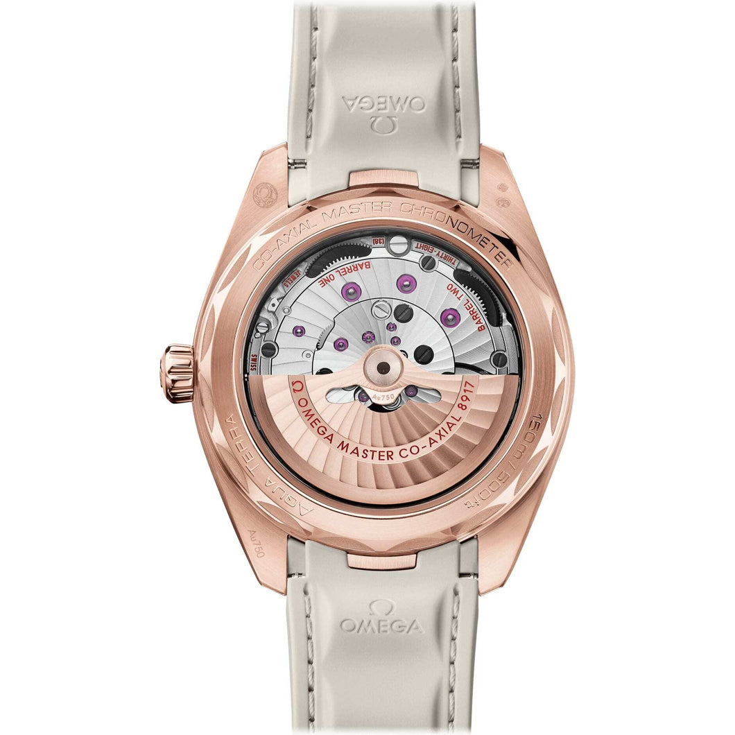 Omega Aqua Terra 150M Small Seconds Sedna Gold Silver Dial 41mm on Strap