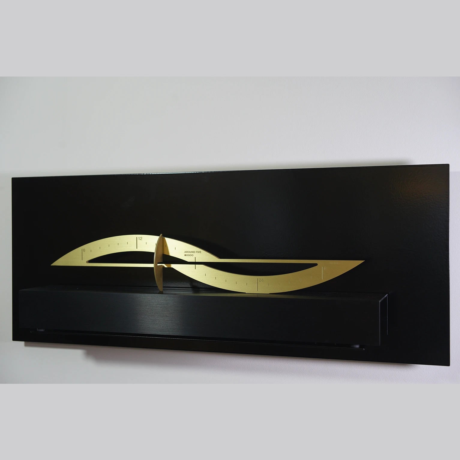 Around Five Natural Brushed Brass With Frame