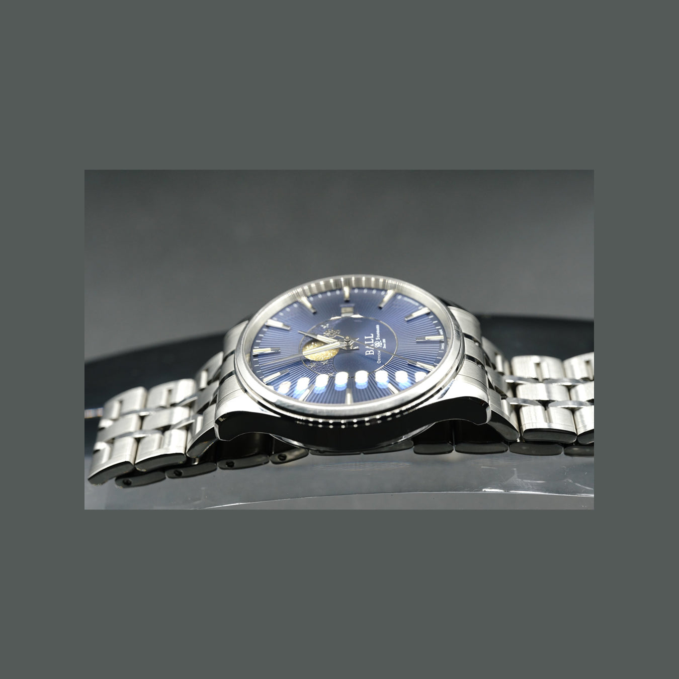 Ball Watch Trainmaster Moon Phase Blue Dial NM3082D-SJ-BE