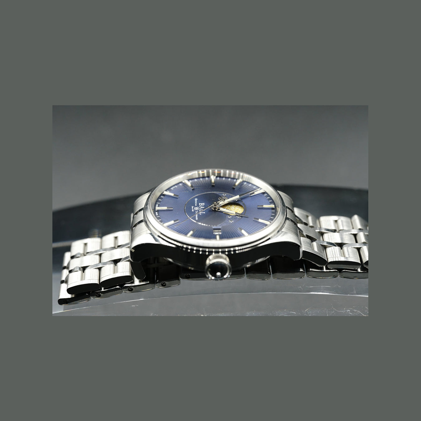 Ball Watch Trainmaster Moon Phase Blue Dial NM3082D-SJ-BE