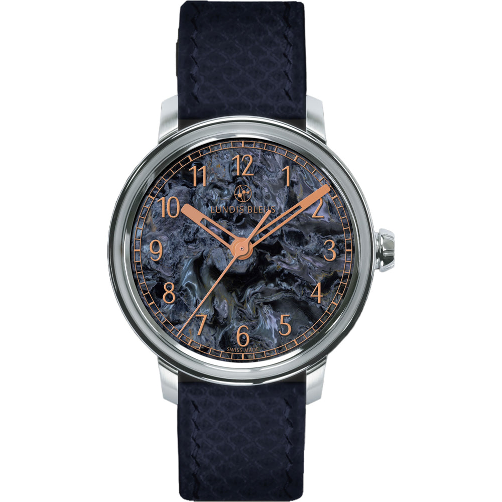 Lundis Bleus Contemporaines Dark Blue Pietersite Arabic Numerals
