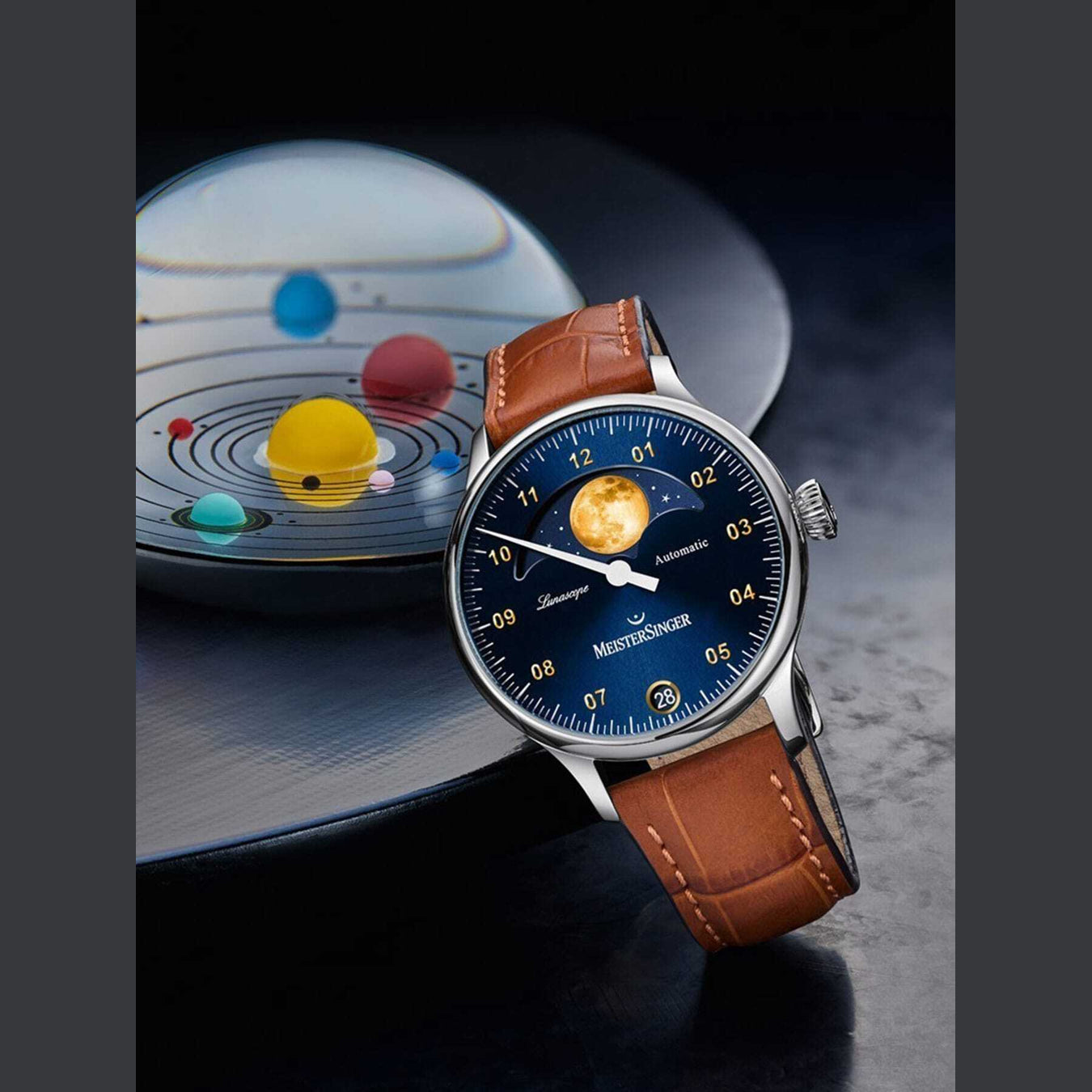 MeisterSinger Lunascope Sunburst Blue / Gold LS908G