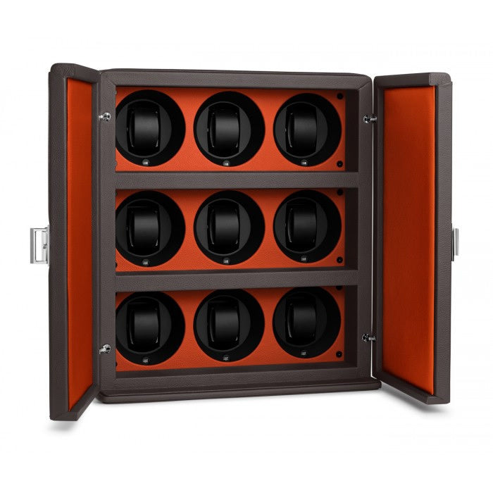 Scatola del Tempo Rotore 9 Leather Bicolor Grey Orange
