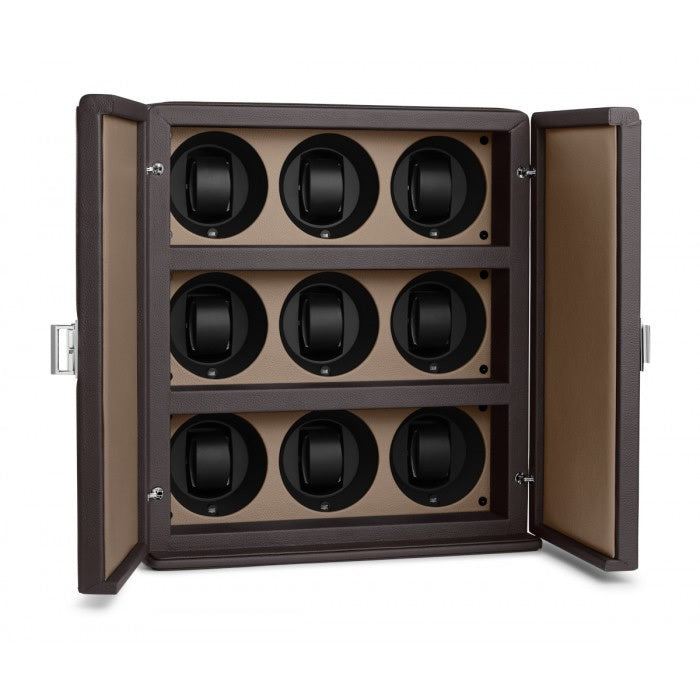 Scatola del Tempo Rotore 9 Leather Bicolor Chocolate Chesnut