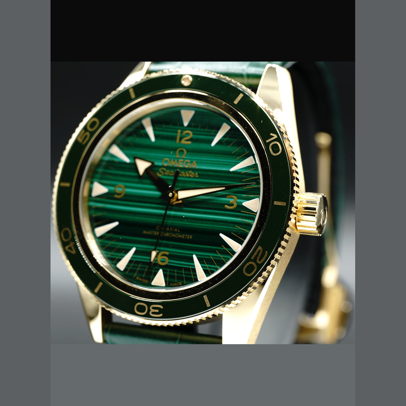 Omega Seamaster Yellow Gold Green Chronometer 41mm 234.63.41.21.99.001