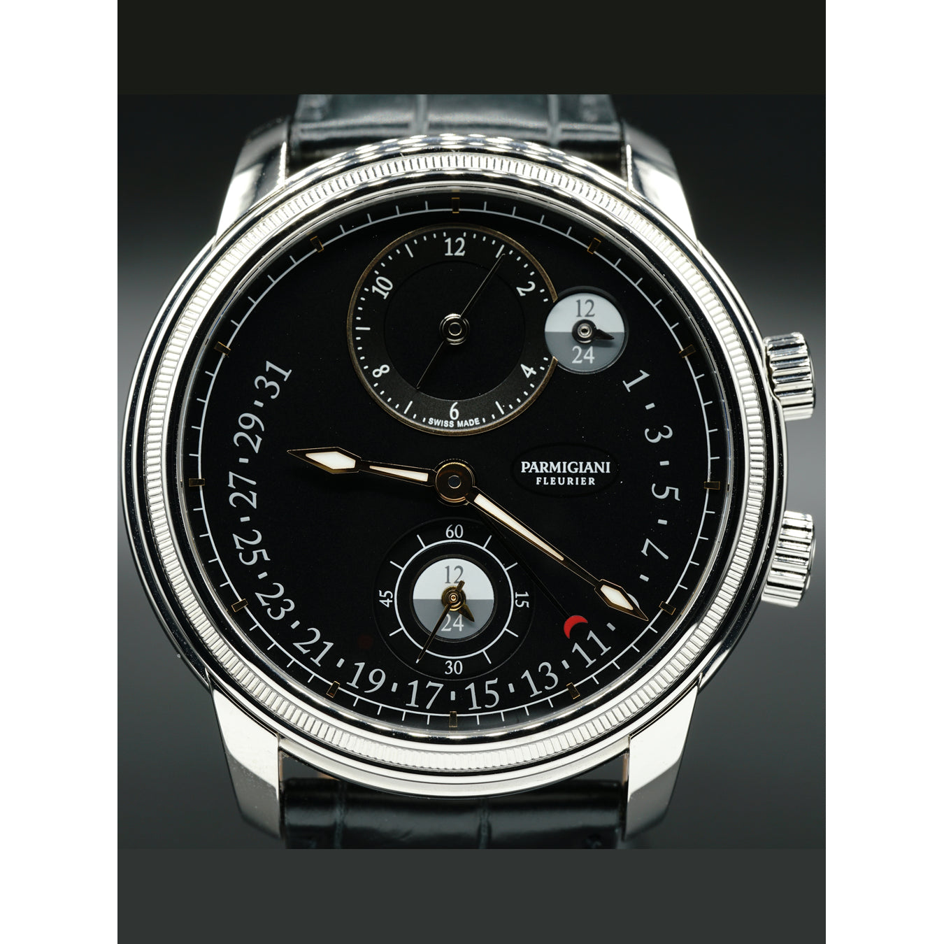 Parmigiani Fleurier Toric Hemispheres Retrograde Steel Black PFC493-0001400-XA1442