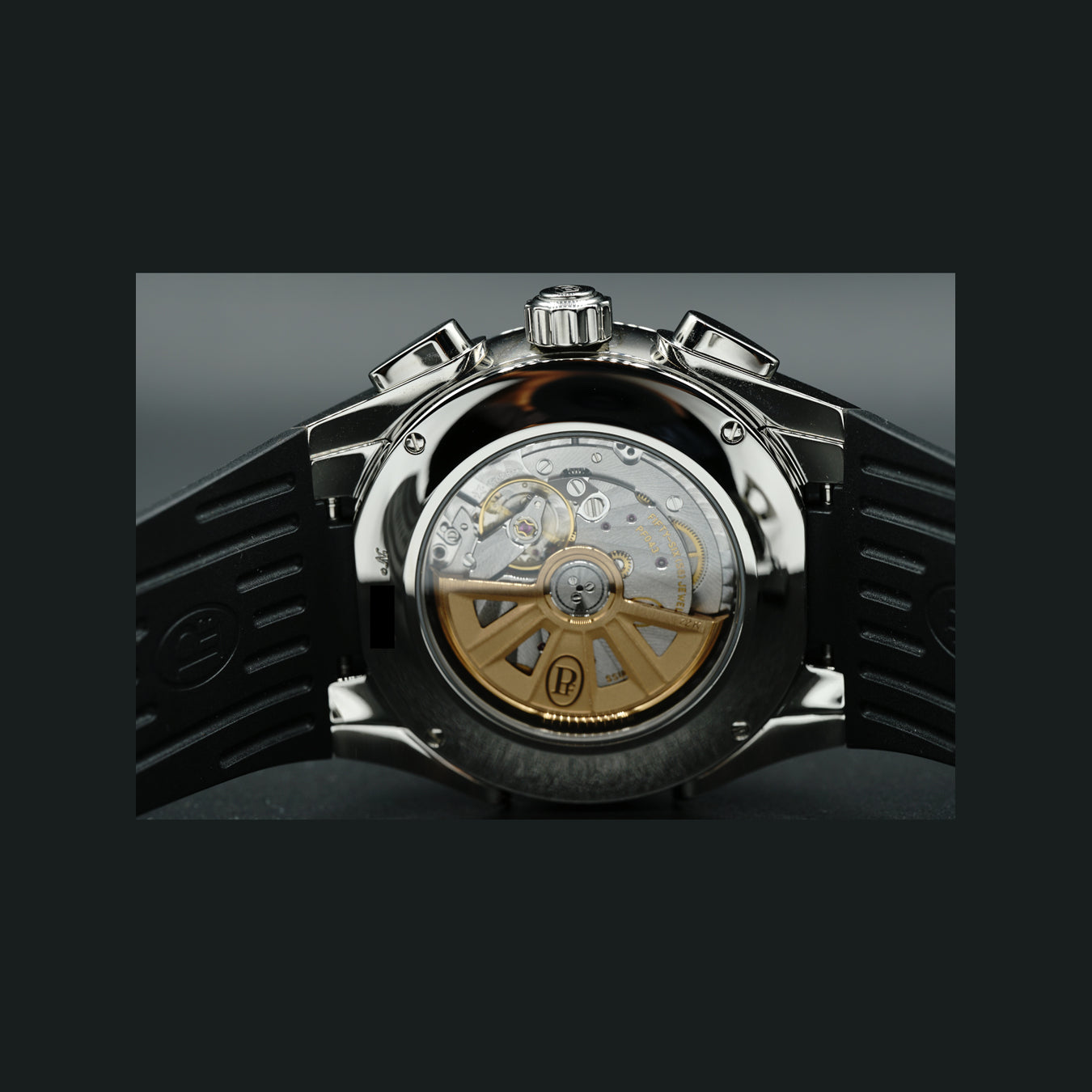 Parmigiani Fleurier Tondagraph GT Steel Silver Black on Strap PFC906-0000140-X01482