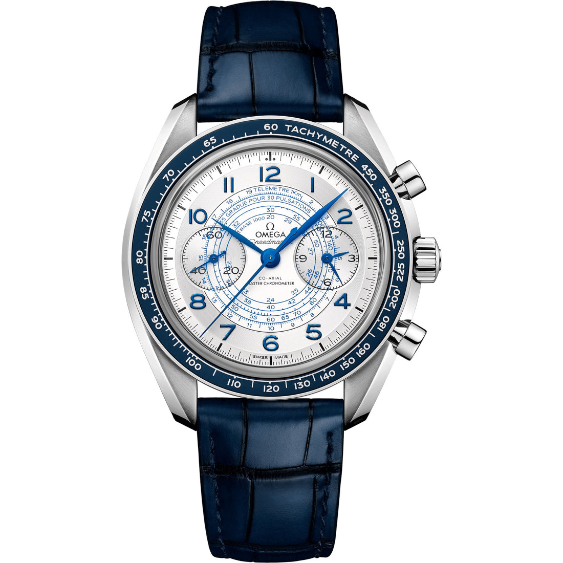Omega Speedmaster Chronoscope 43mm Silver Dial on Strap