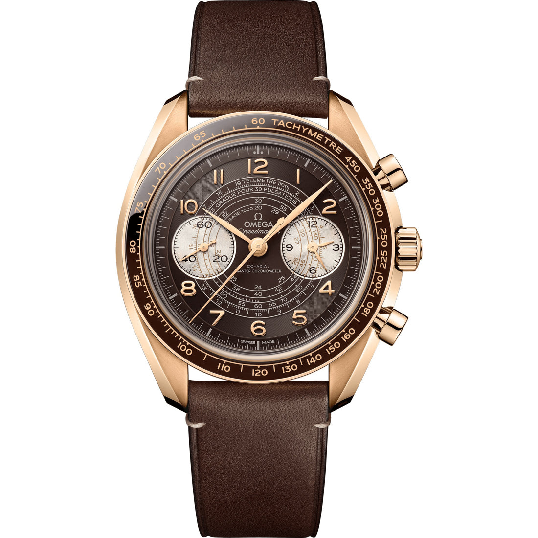 Omega Speedmaster Chronoscope 43mm Bronze Gold on Strap