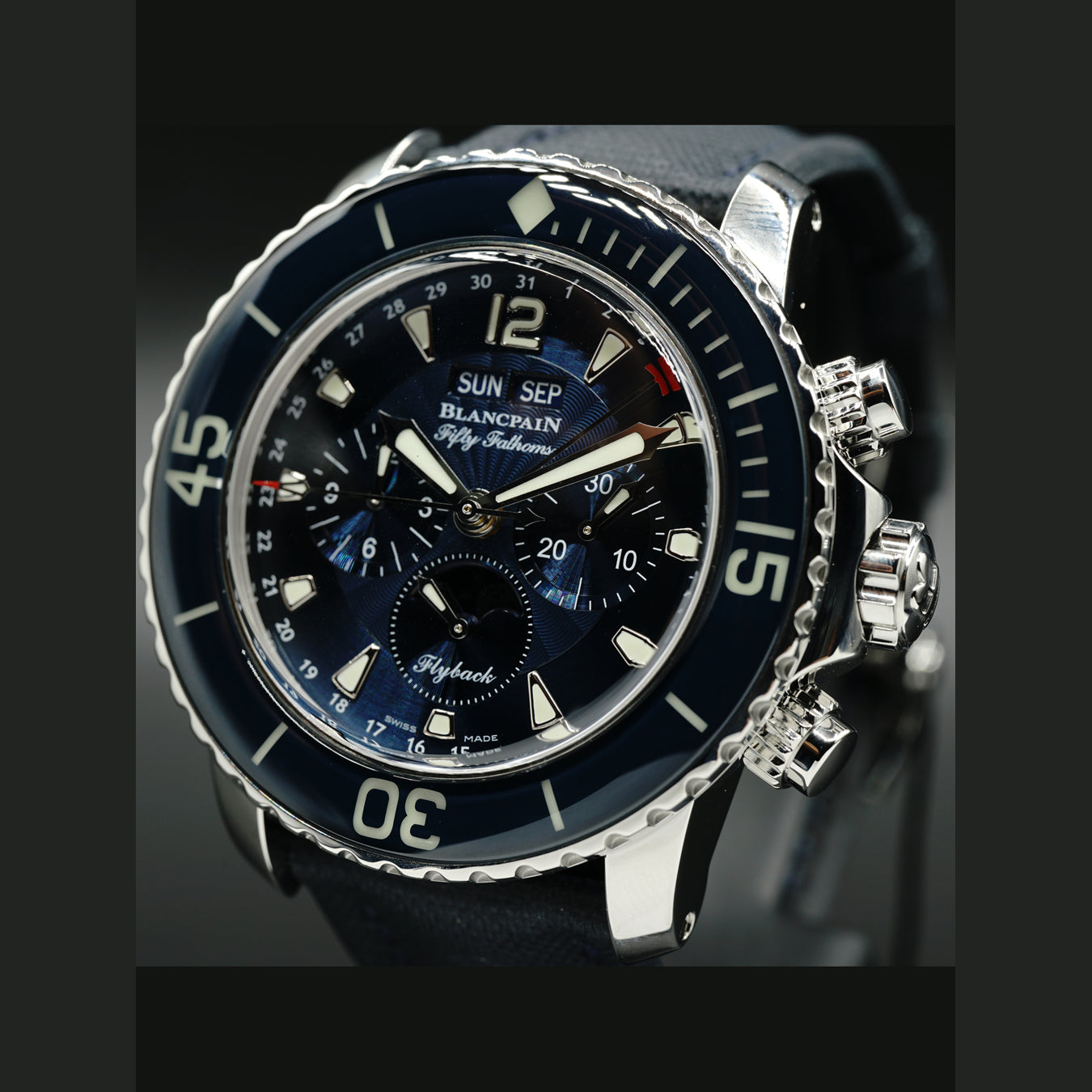 Blancpain Fifty Fathoms Complete Calendar Flyback Chronograph Moon Phase 5066F-1140-52B