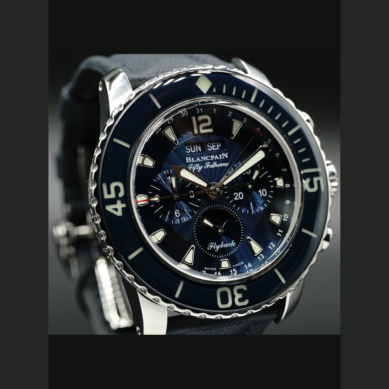 Blancpain Fifty Fathoms Complete Calendar Flyback Chronograph Moon Phase 5066F-1140-52B