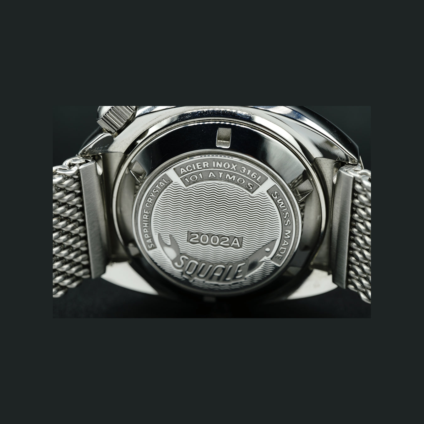 Squale Blue Red Sapphire Bezel 2002.SS.BLR.BL.ME22