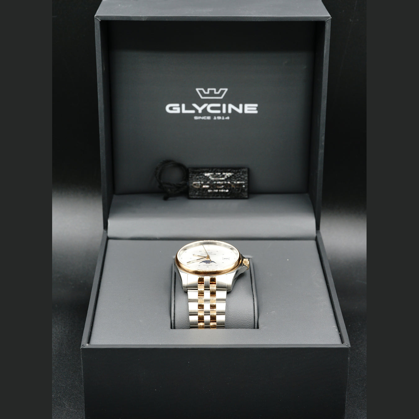 Glycine Combat Classic Moonphase Automatic Silver Dial 40mm GL0192