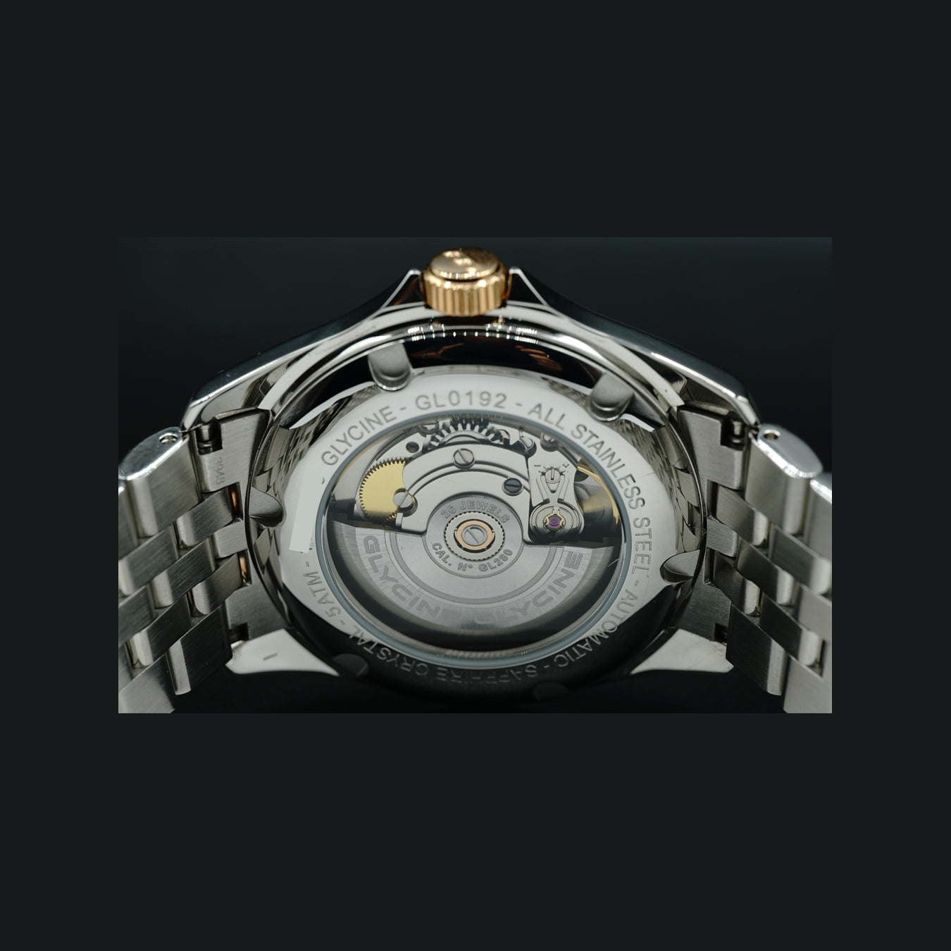 Glycine Combat Classic Moonphase Automatic Silver Dial 40mm GL0192