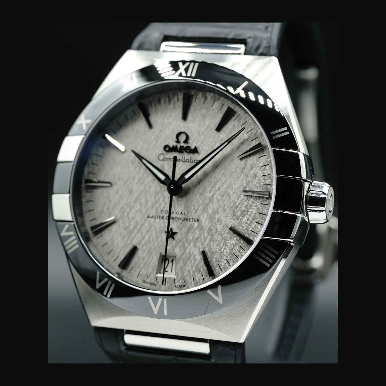 Omega Constellation STR Alligator Black 131.33.41.21.06.001