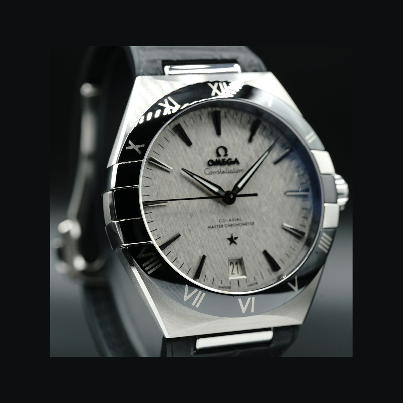 Omega Constellation STR Alligator Black 131.33.41.21.06.001