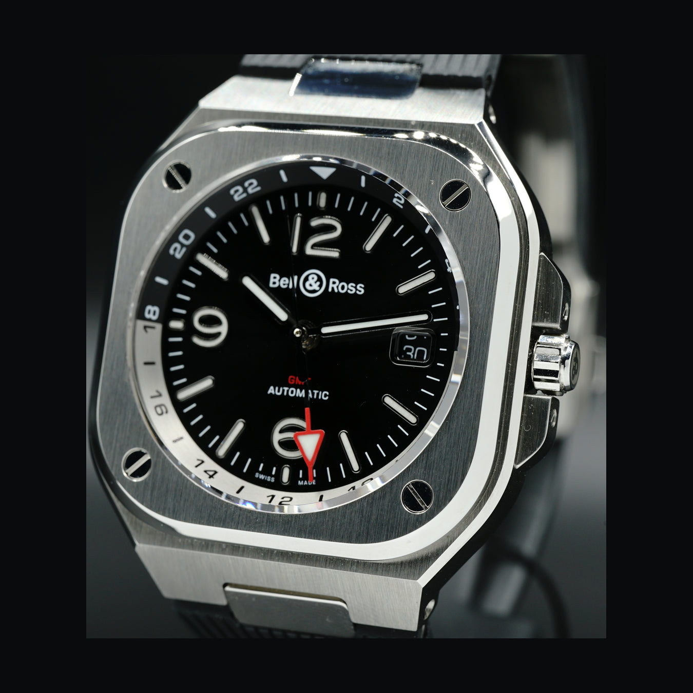 Bell & Ross BR 05 GMT on Strap BR05G-BL-ST/SST