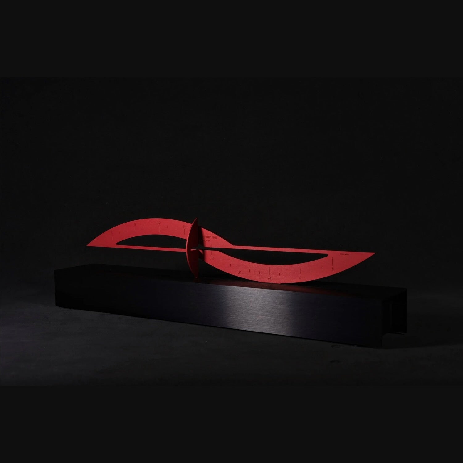 Around Five Red Brushed Aluminum Red Hour with Frame