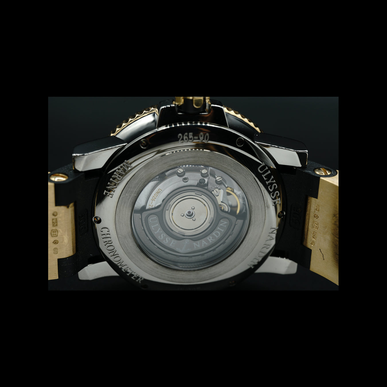 Ulysse Nardin Maxi Marine Diver Black Dial Rose Gold 265-90