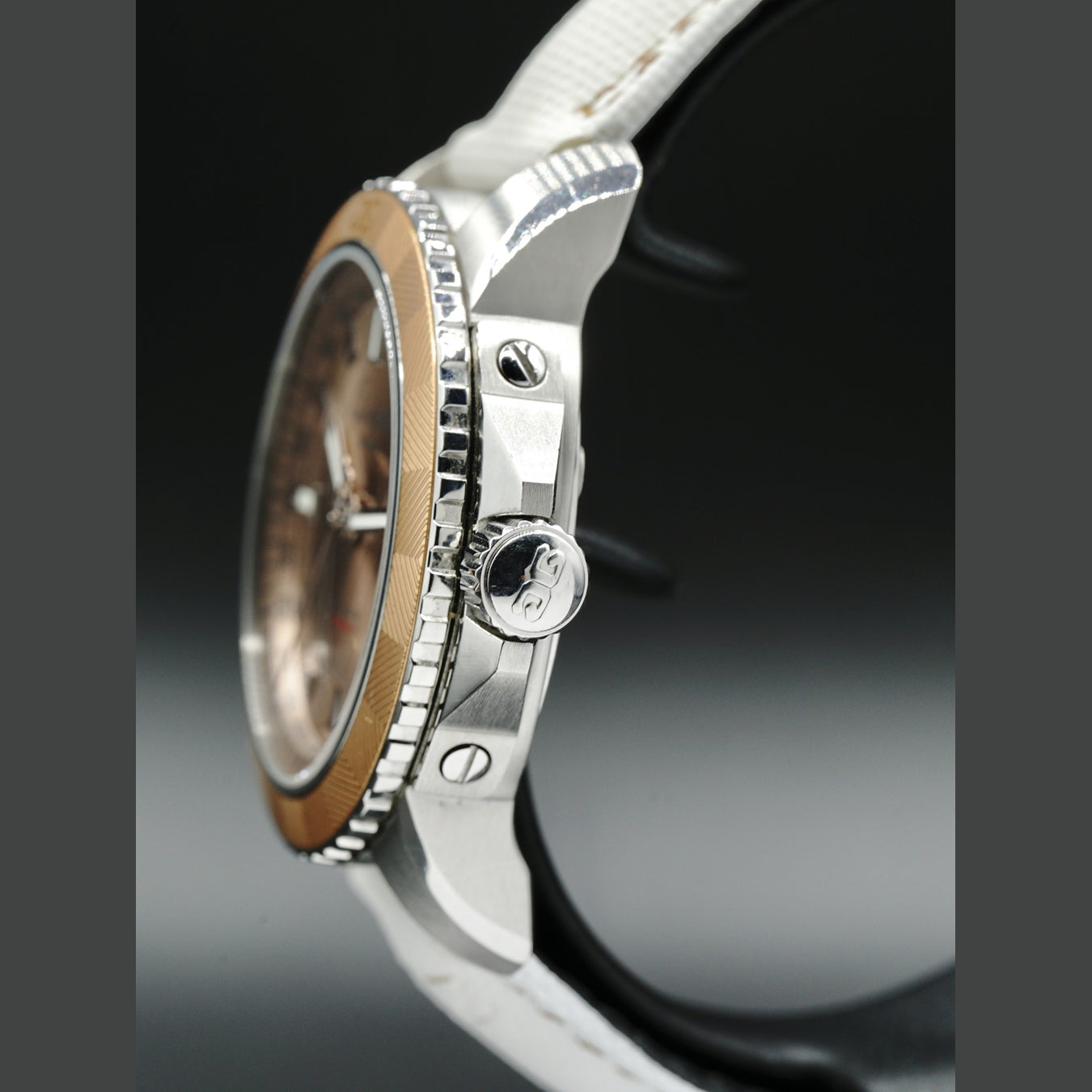 Glashütte Original 39-21-01-02-04 Evolution M 37mm Automatic on White Fabric Strap with Salmon Dial