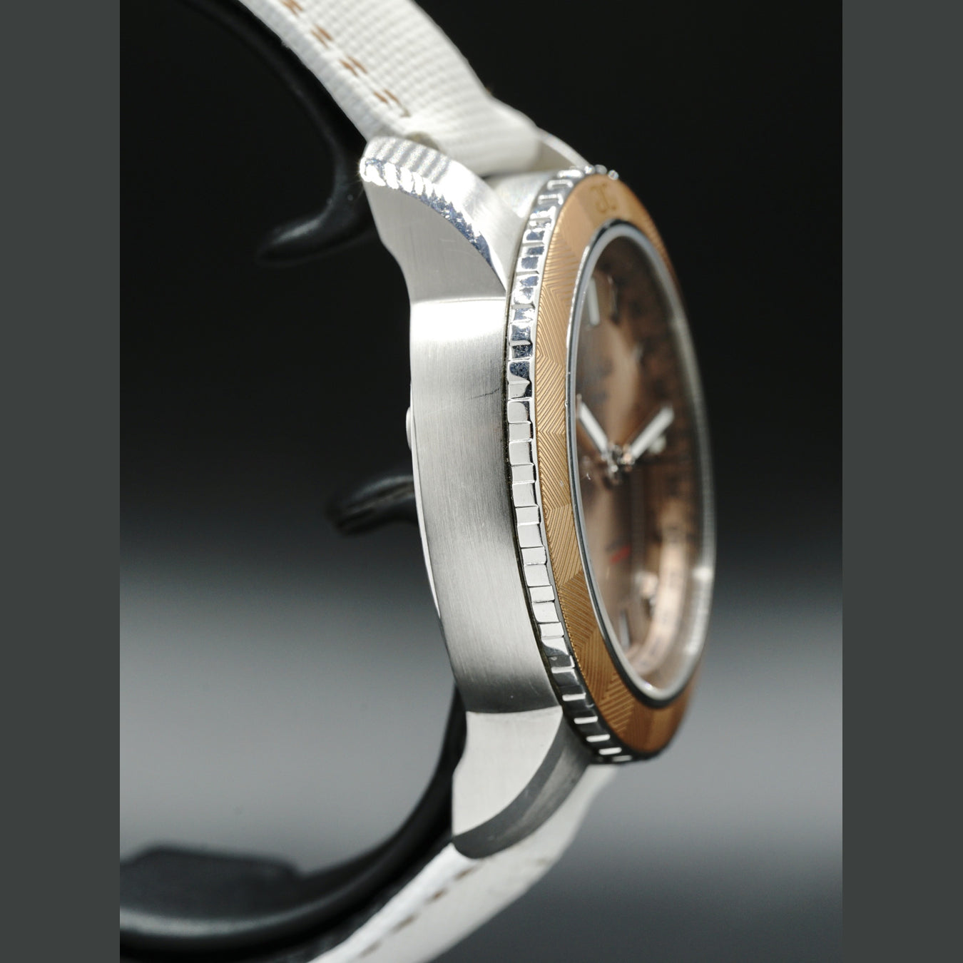 Glashütte Original 39-21-01-02-04 Evolution M 37mm Automatic on White Fabric Strap with Salmon Dial