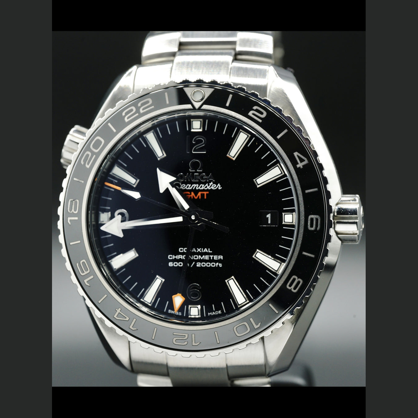 Planet Ocean 600M Omega Co-axial GMT 43.5mm 232.30.44.22.01.001