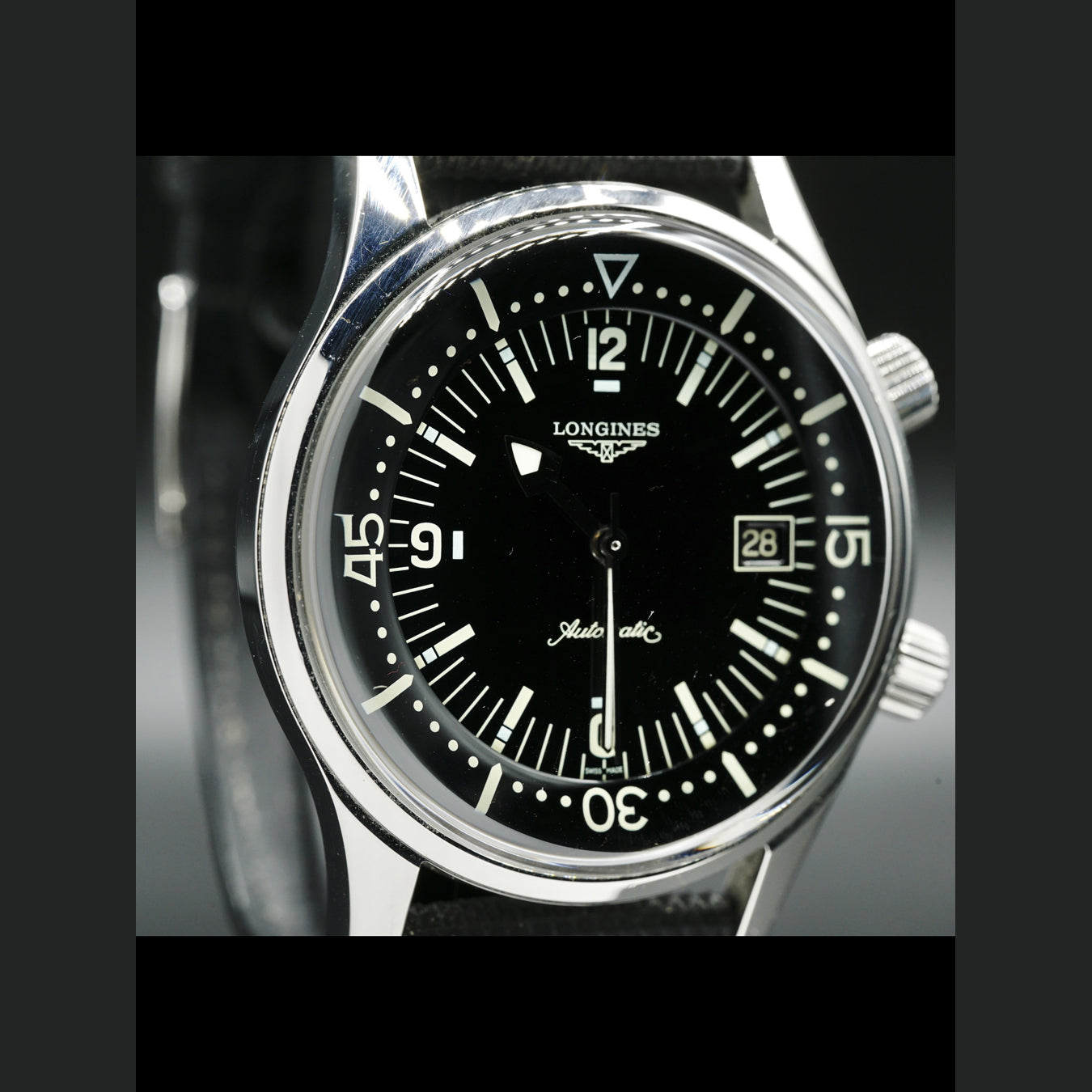 Longines Legend Diver on Strap L3.674.4.50.0