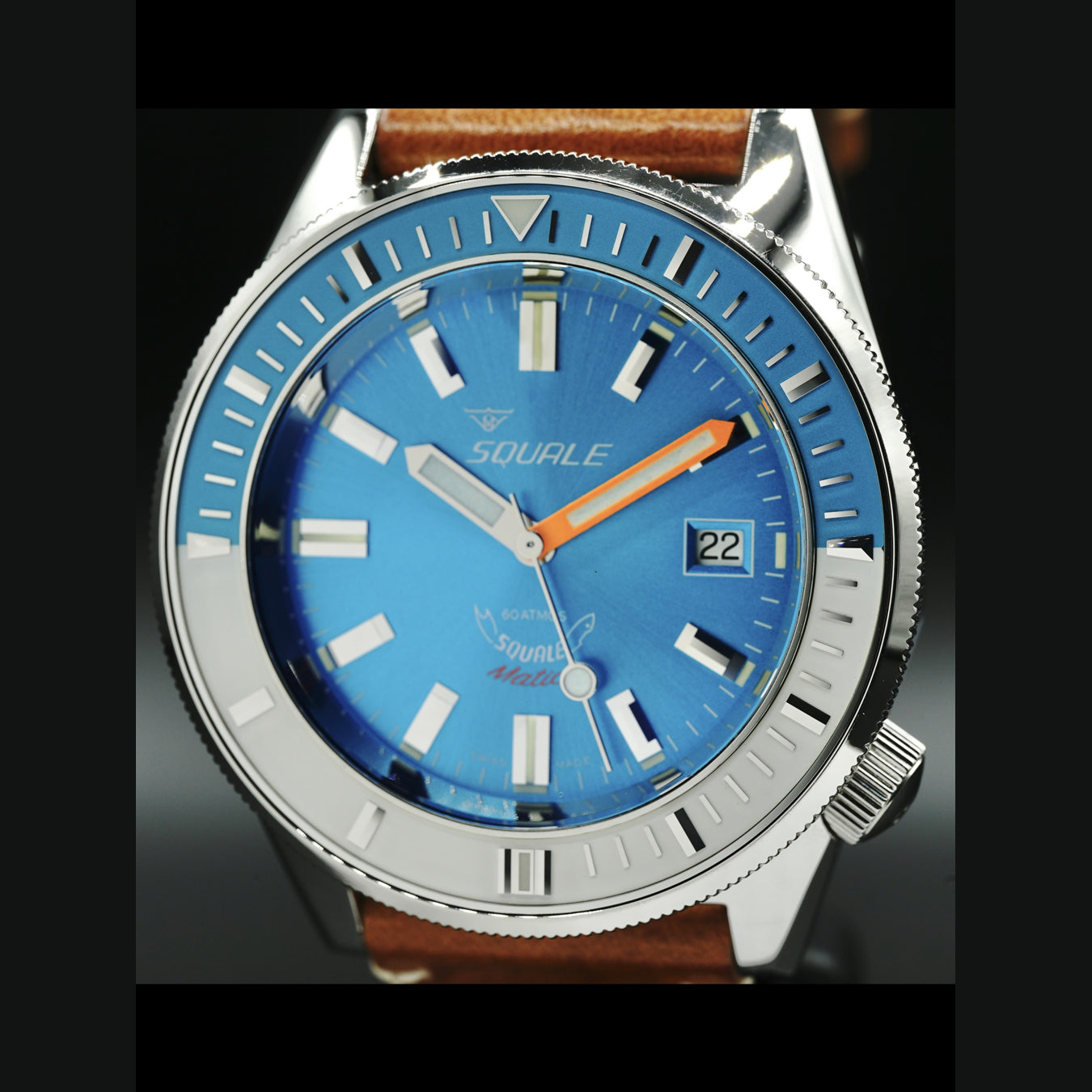 Squale Matic Light Blue on Strap MATICXSE.PTC