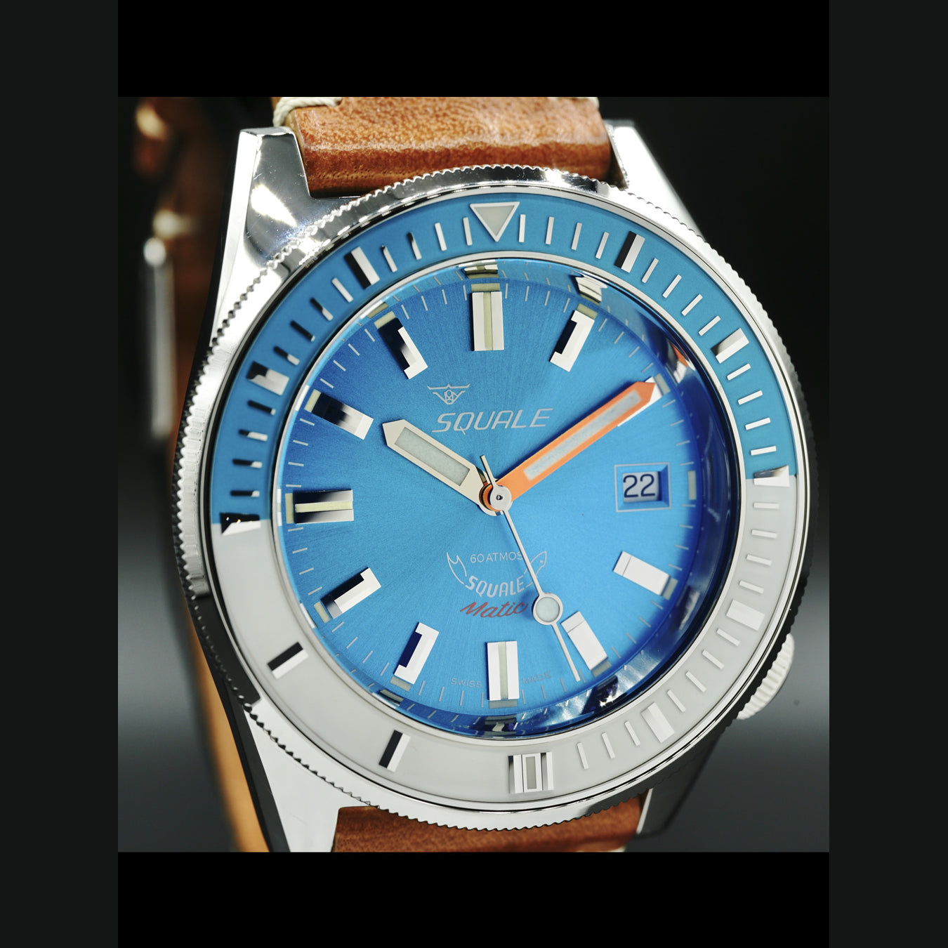 Squale Matic Light Blue on Strap MATICXSE.PTC
