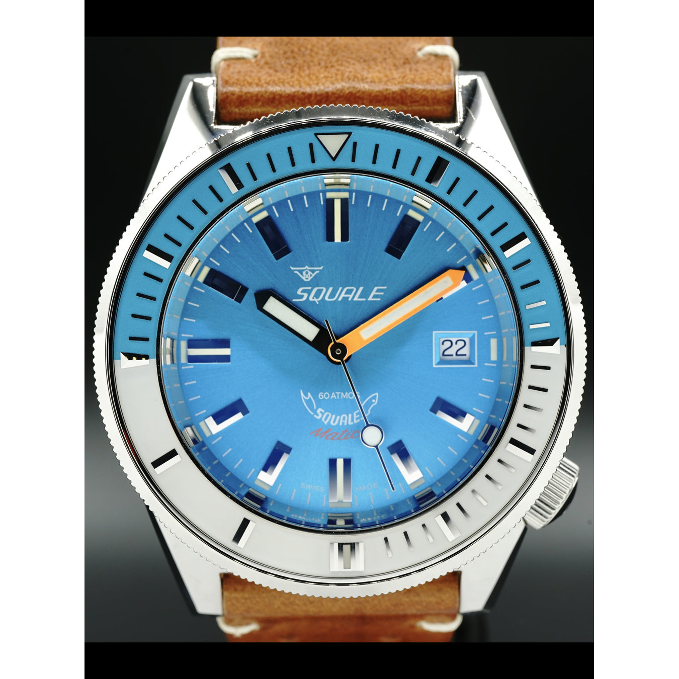 Squale Matic Light Blue on Strap MATICXSE.PTC