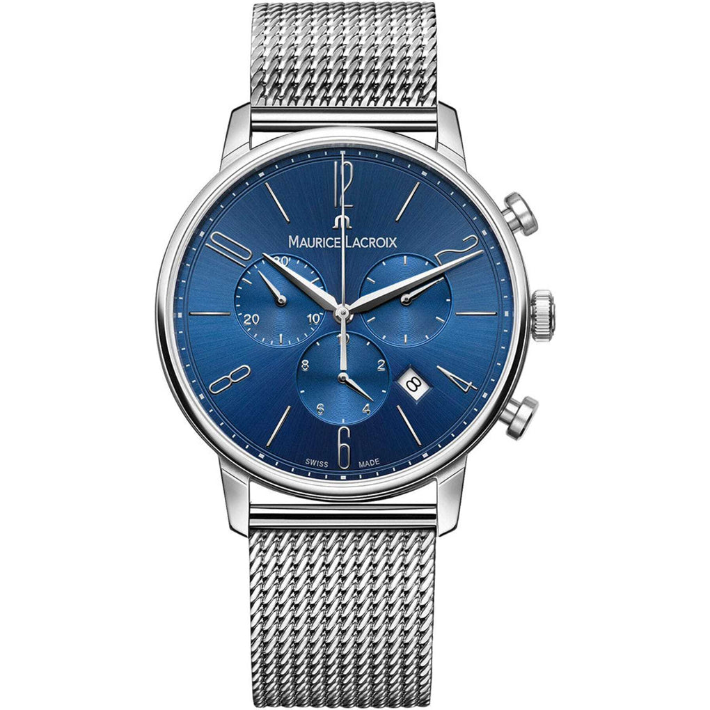 Maurice Lacroix Eliros Chronograph Dark Blue Dial Milanese EL1098-SS006-420-1