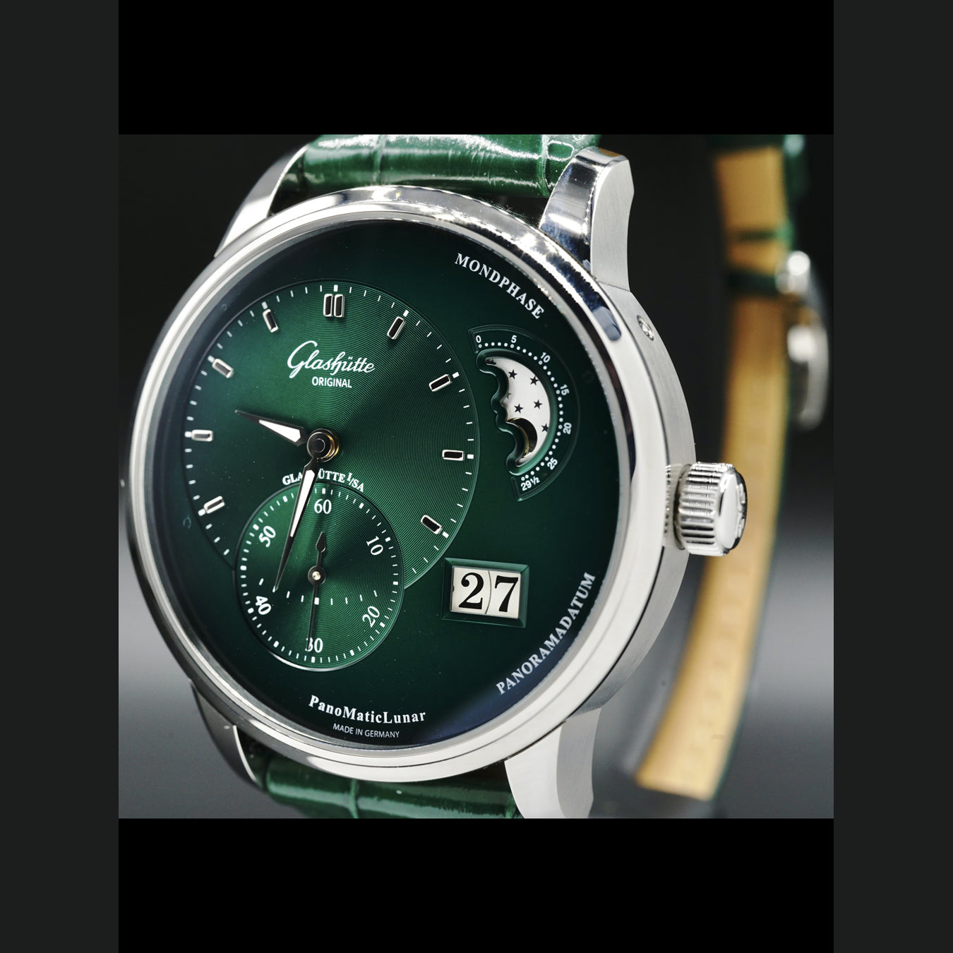 Glashütte Original PanoMaticLunar Green Dial 1-90-02-13-32-02