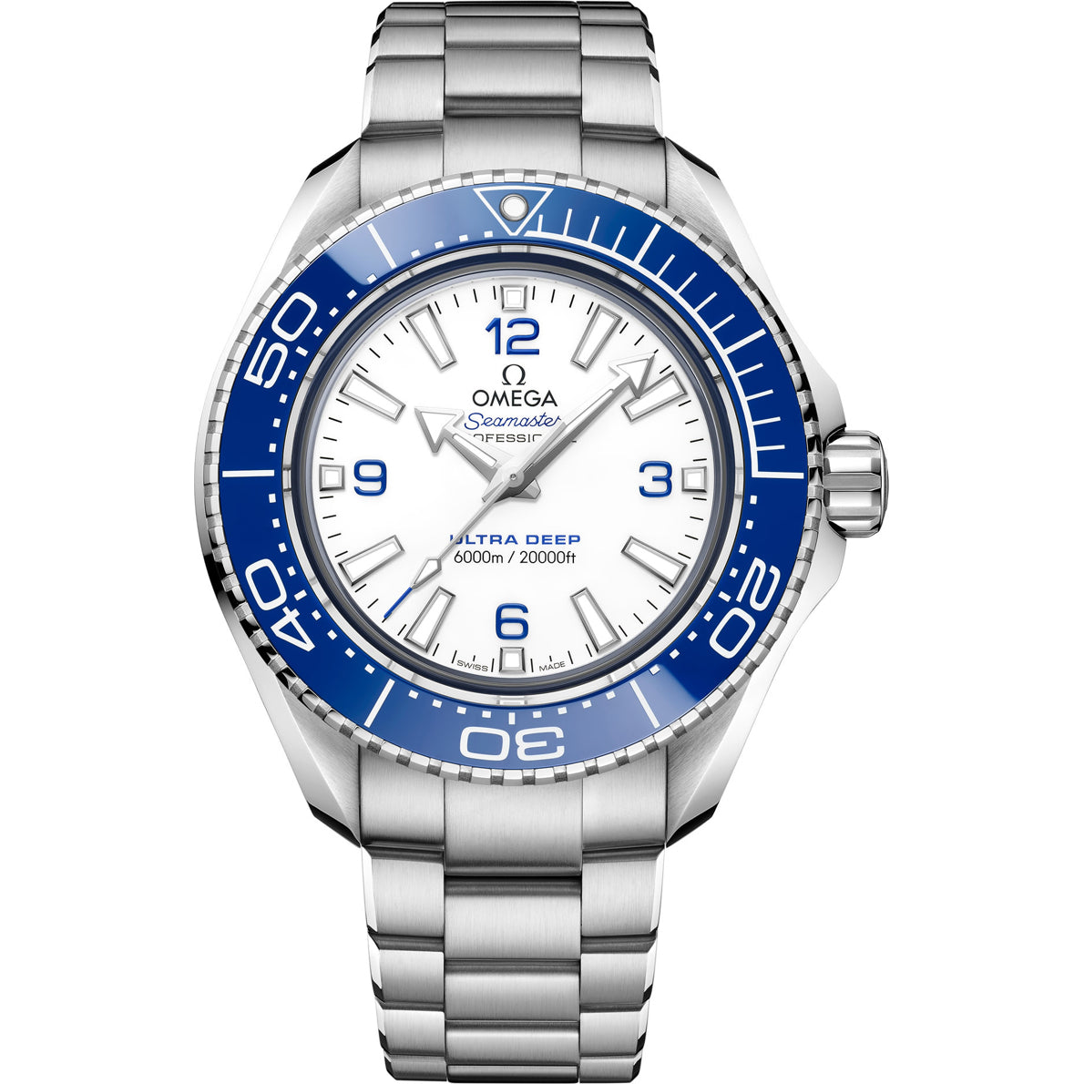 Omega Seamaster Planet Ocean 6000m Ultra Deep White Dial 45.5mm on Bracelet