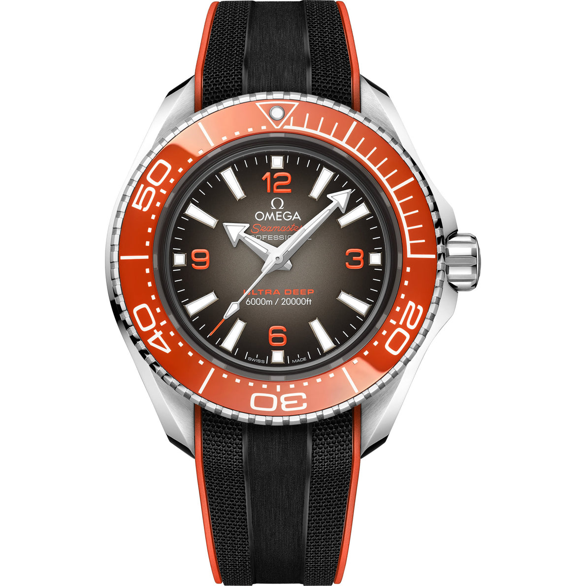 Omega Seamaster Planet Ocean 6000m Ultra Deep Black Dial 45.5mm on Strap