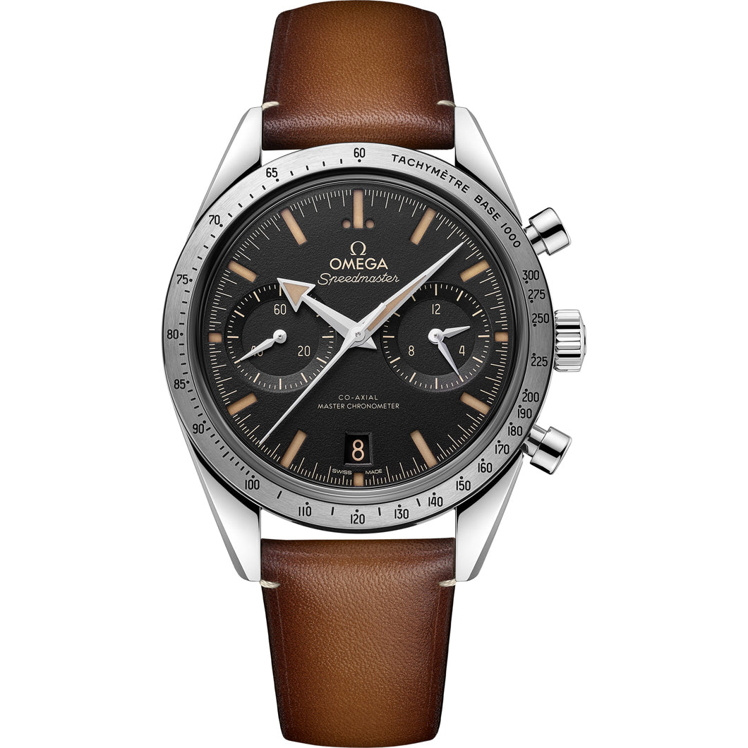 Omega Speedmaster 57 Coaxial Chronometer Chronograph Black Dial 40.5mm on Strap