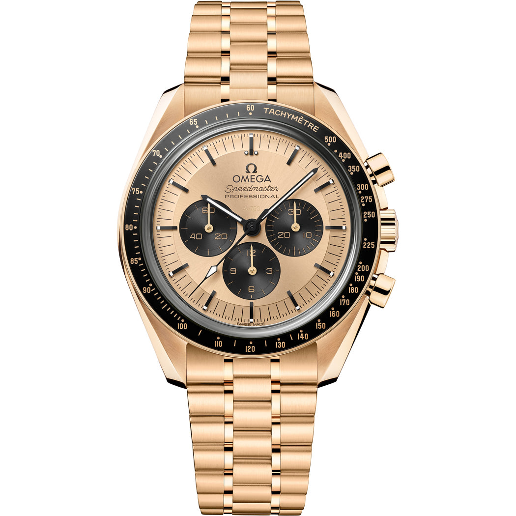 Omega Speedmaster Moonwatch Professional Master Chronometer Moonshine Gold Dial on Bracelet