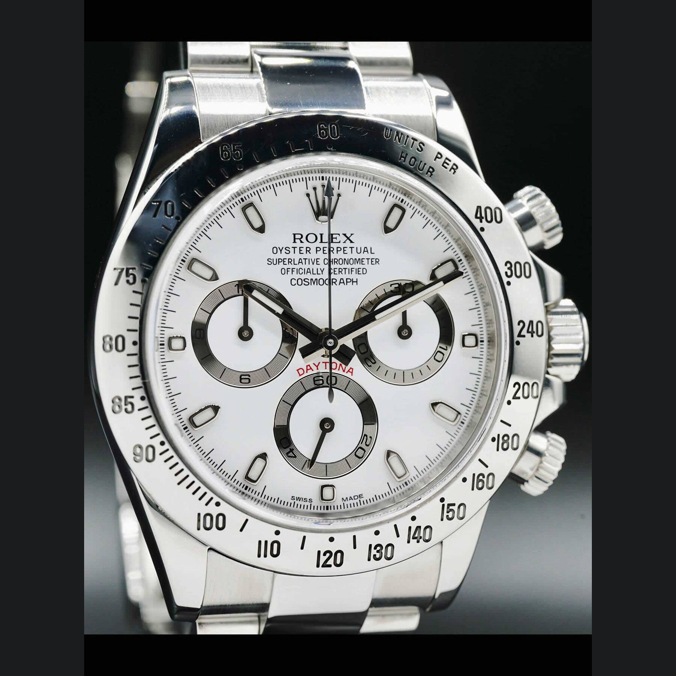 Rolex  Daytona 2015 Stainless Steel White Dial 116520 Rare APH Dial