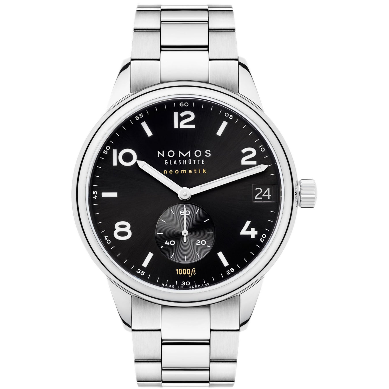 NOMOS Glashütte Sport Neomatik 42mm Date Black on Bracelet Club Sport