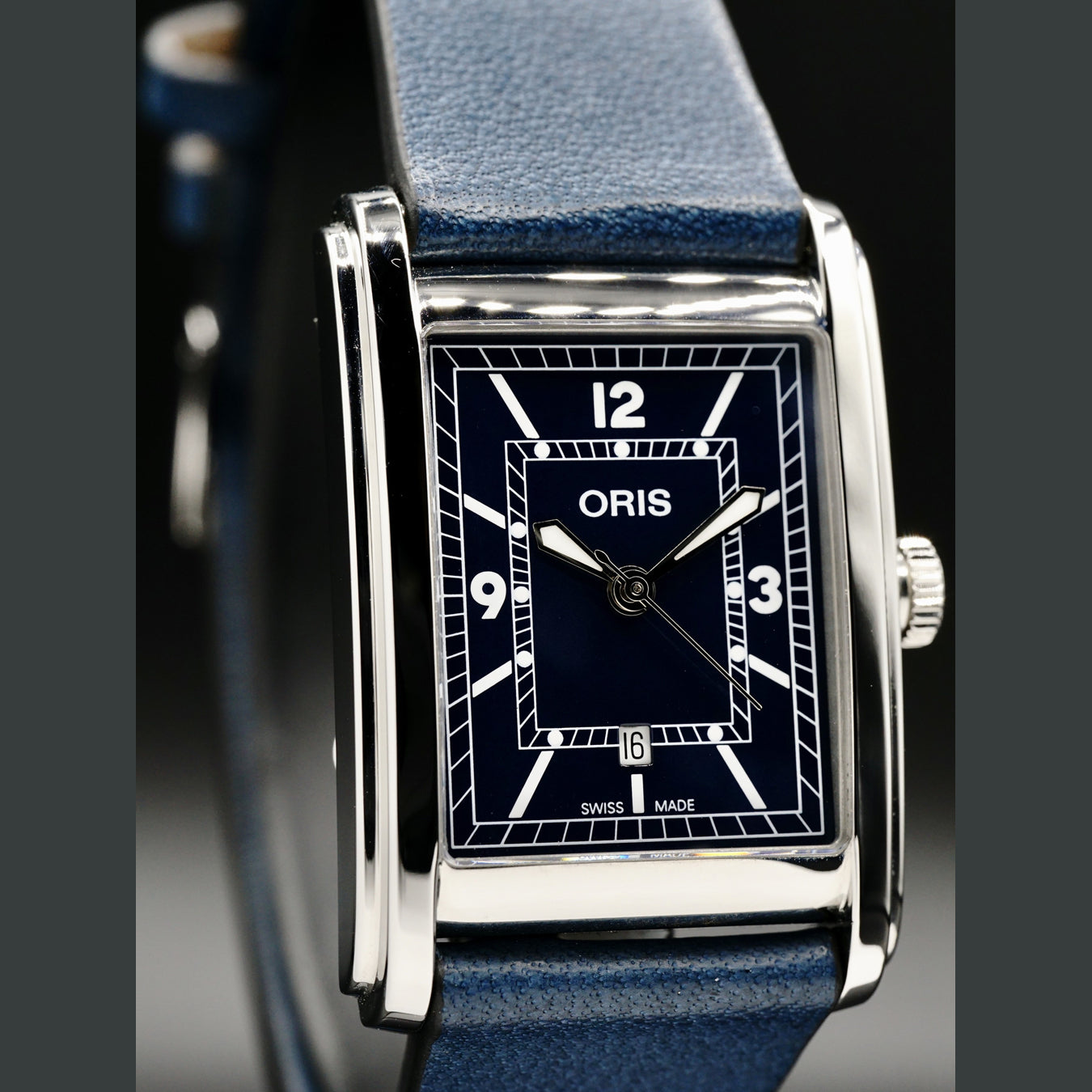 Oris Rectangular Blue 01 561 7783 4065-07 5 19 17