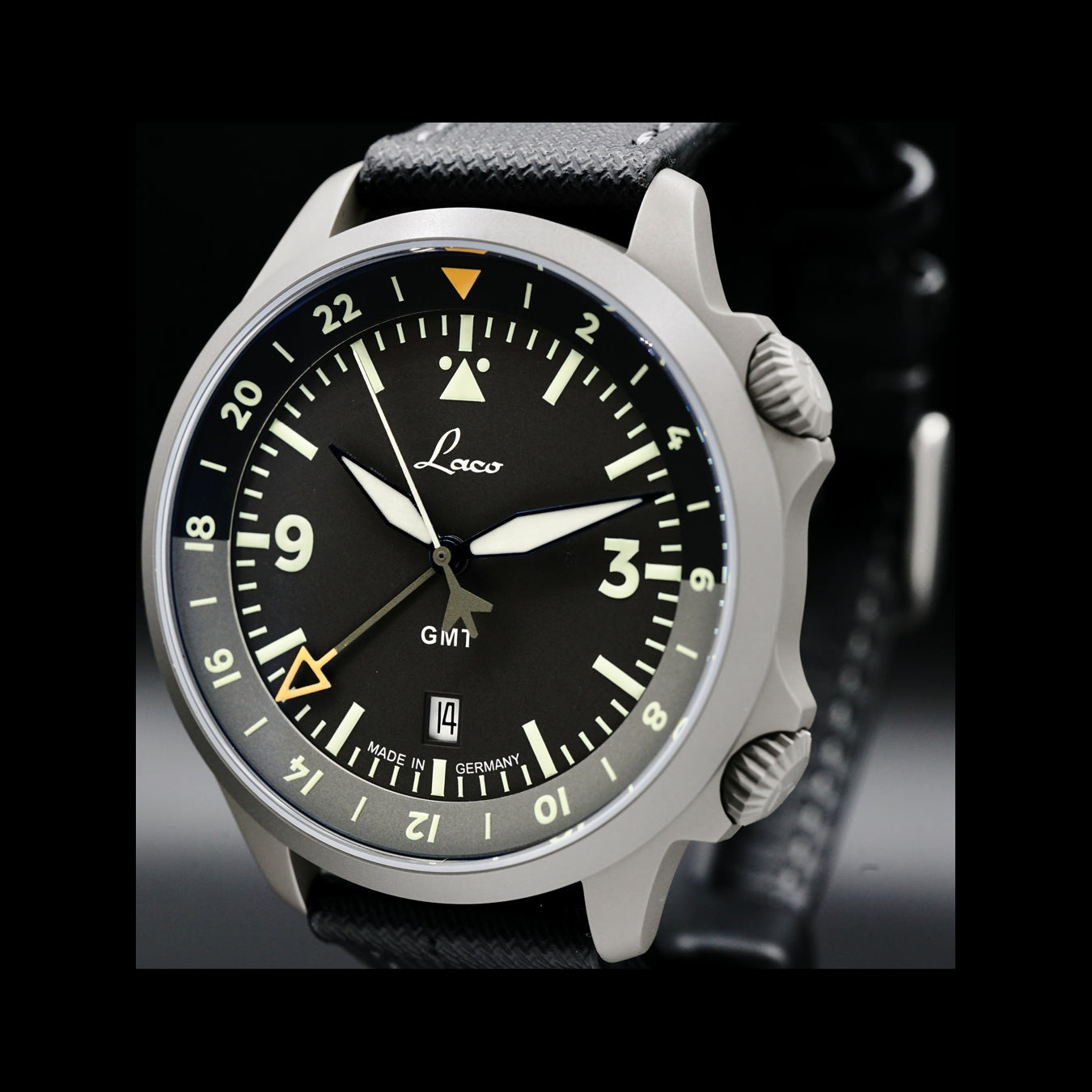 Laco Pilot Frankfurt GMT Schwarz 862120