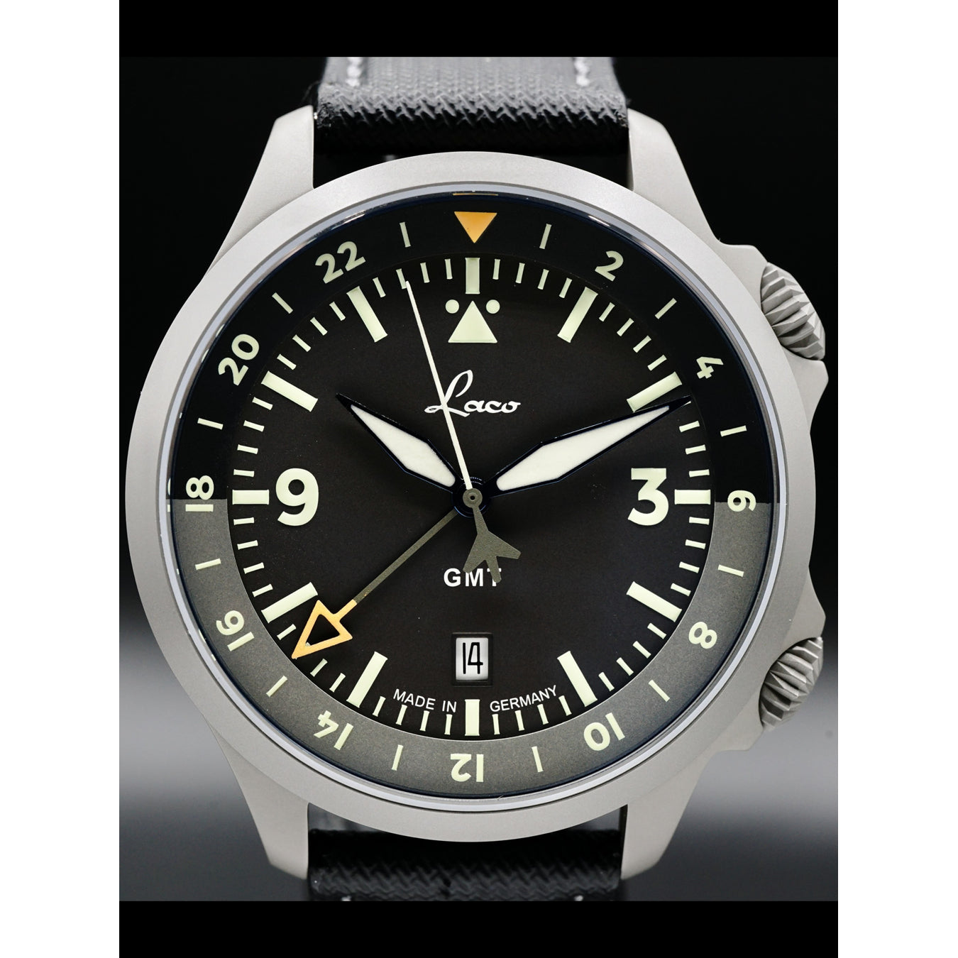 Laco Pilot Frankfurt GMT Schwarz 862120