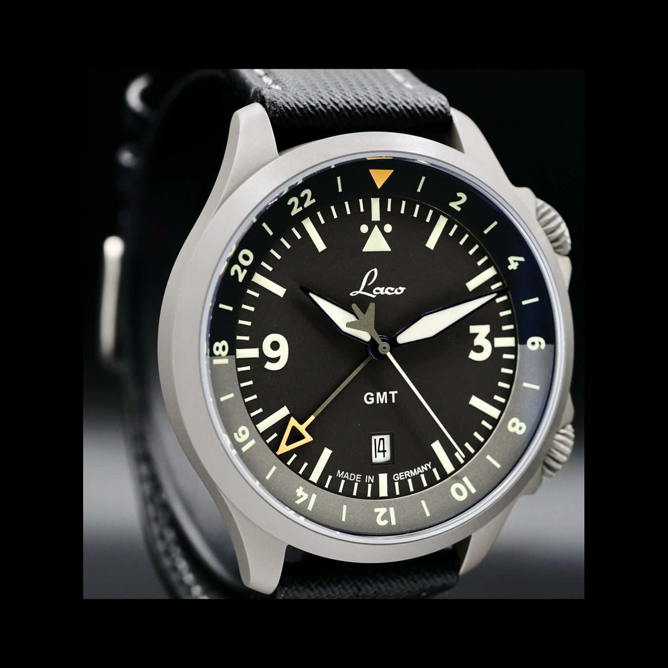 Laco Pilot Frankfurt GMT Schwarz 862120