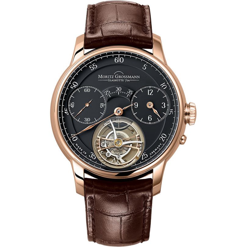 Moritz Grossmann Benu Tourbillon Rose Gold Black Dial