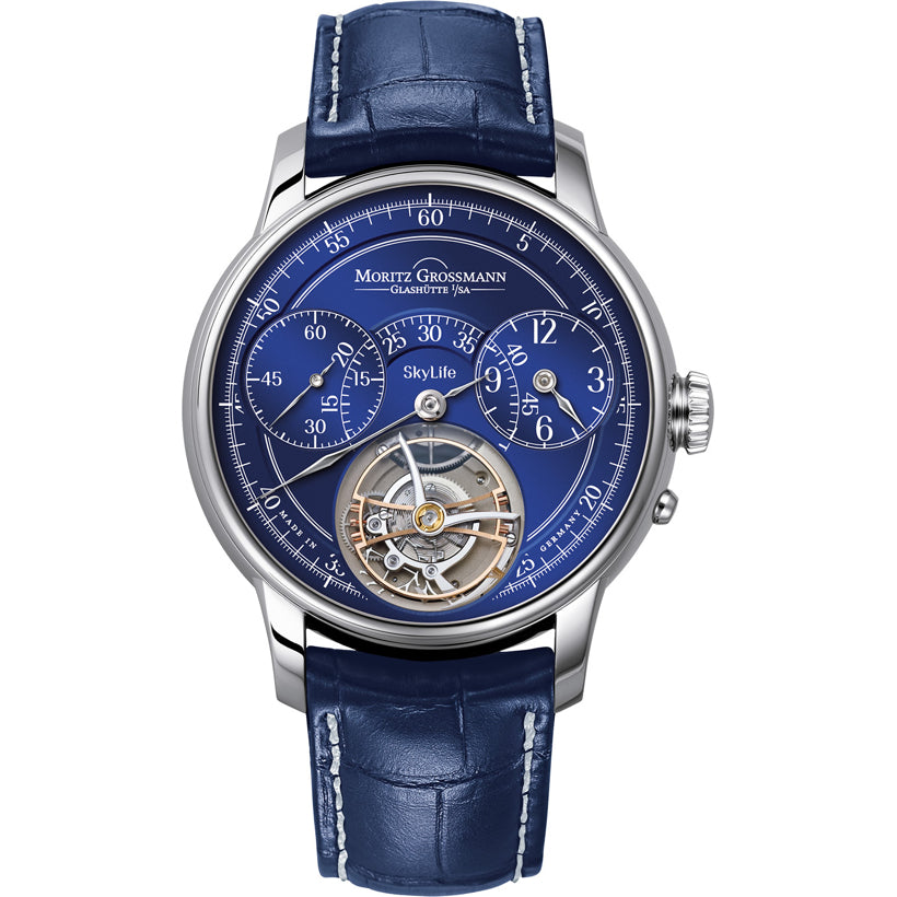 Moritz Grossmann Benu Tourbillon White Gold Blue Dial