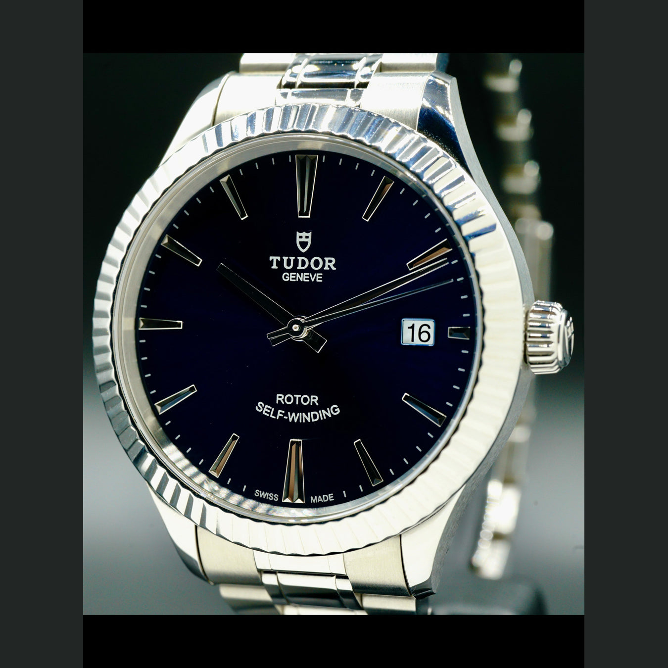 Tudor Style Blue Dial Fluted Bezel M12510-0013